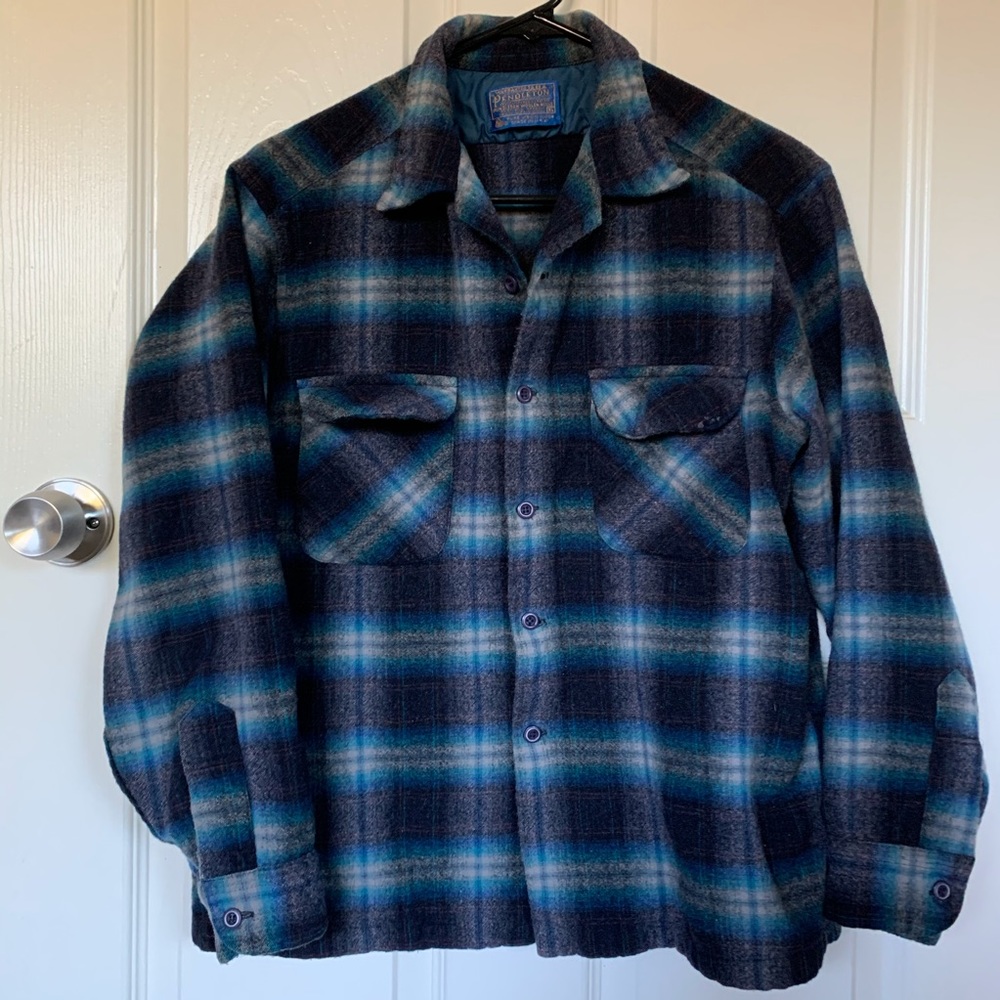 Pendleton blue/turquoise plaid button up